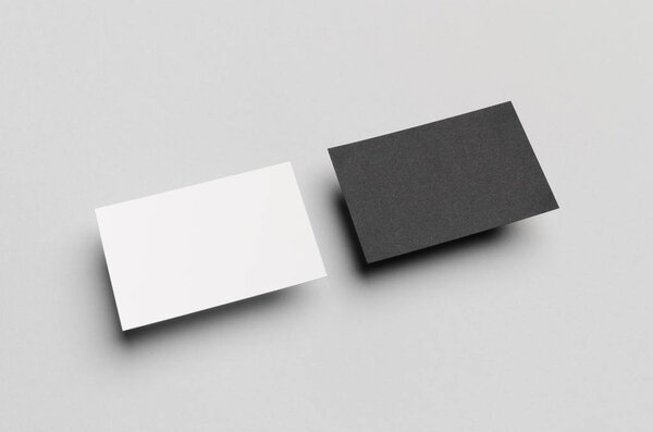 Black & White Business Card Mock-Up (85x55mm)