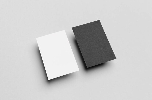 Black & White Business Card Mock-Up (85x55mm)