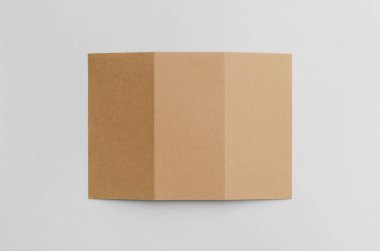 Kraft A4 üç katlı broşür Mock-Up