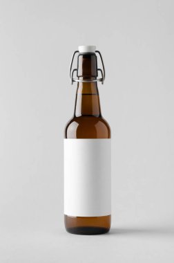Bira şişe Mock-Up-boş etiket