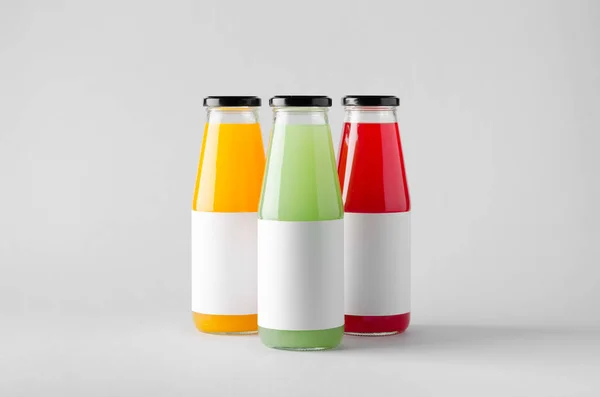 Juice Bottle Mock-Up - Three Bottles. Blank Label