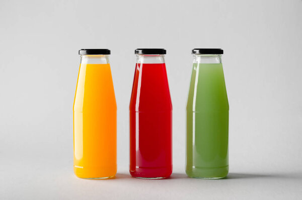 Juice Bottle Mock-Up - Three Bottles