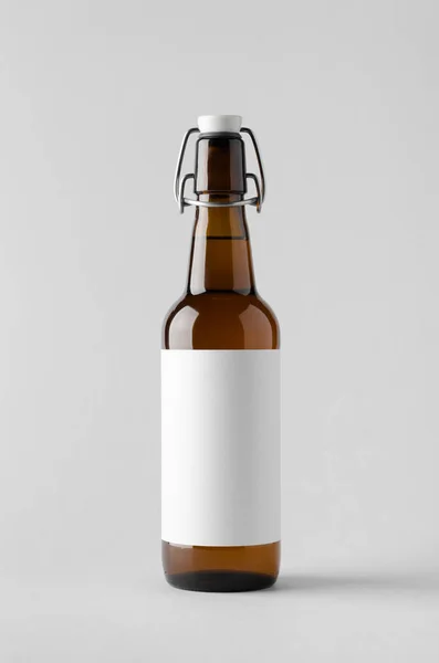 Beer Bottle Mock Blank Label — Stock Photo, Image