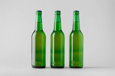 Bira şişe Mock-Up-üç şişe