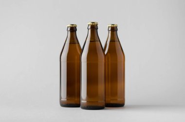 Bira şişe Mock-Up-üç şişe