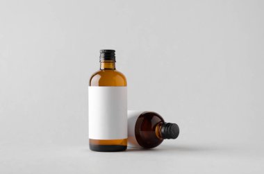 İlaç şişe Mock-Up-iki şişe. Boş etiket