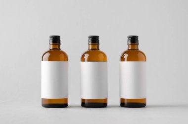 İlaç şişe Mock-Up-üç şişe. Boş etiket