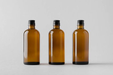 İlaç şişe Mock-Up-üç şişe