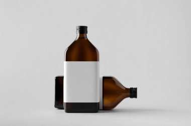 İlaç şişe Mock-Up-iki şişe. Boş etiket