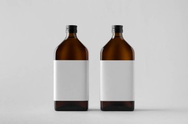 İlaç şişe Mock-Up-iki şişe. Boş etiket