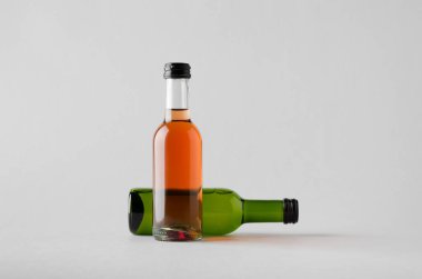 Şarap çeyrek / Mini Mock-Up-iki şişe şişe