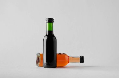 Şarap çeyrek / Mini Mock-Up-iki şişe şişe