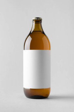 Bira şişe Mock-Up-boş etiket