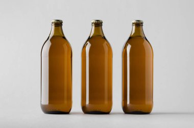 Bira şişe Mock-Up-üç şişe