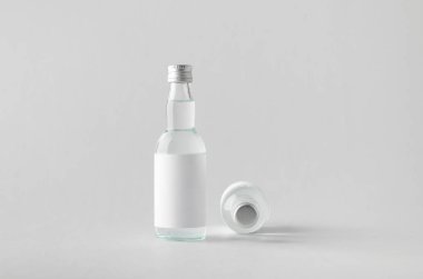 Minyatür ruhları / şişe Mock-Up-iki şişe içki. Boş etiket