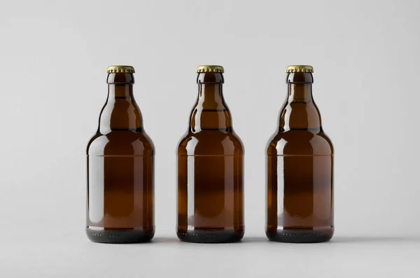 Bier Fles Mock Drie Flessen — Stockfoto