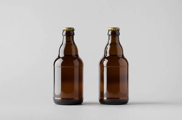 Maquette Bouteille Bière Deux Bouteilles — Photo