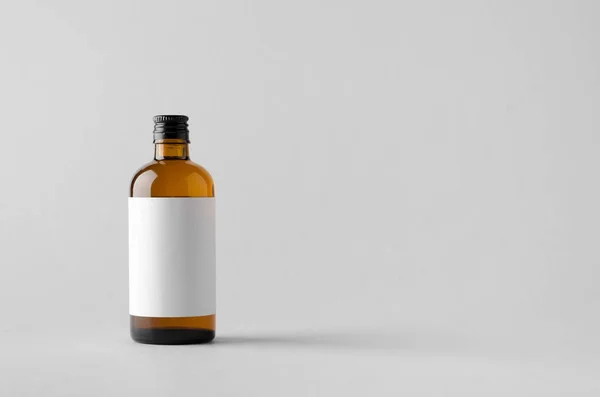 Farmaceutiska Flaska Mock Tom Etikett — Stockfoto