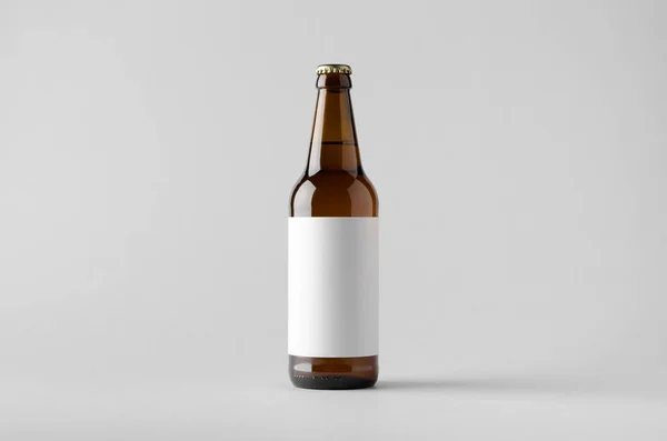 Beer Bottle Mock Blank Label — Stock Photo, Image