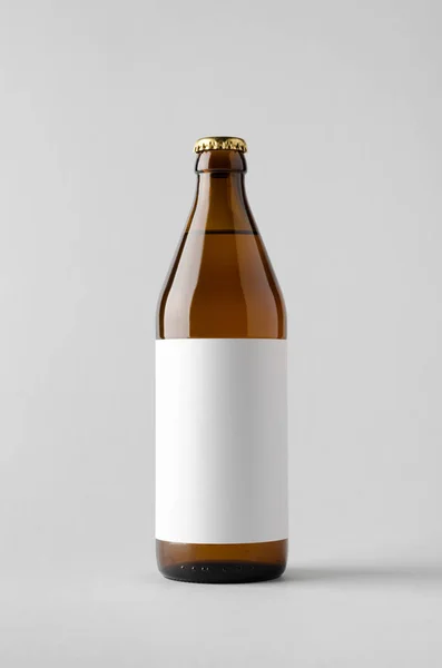 Burla Botella Cerveza Etiqueta Blanco —  Fotos de Stock