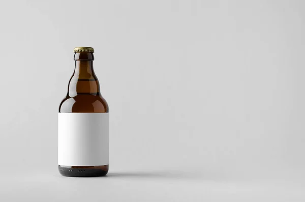 Bier Fles Mock Blank Label — Stockfoto