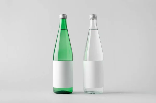 Water Bottle Mock Dua Botol Label Kosong — Stok Foto