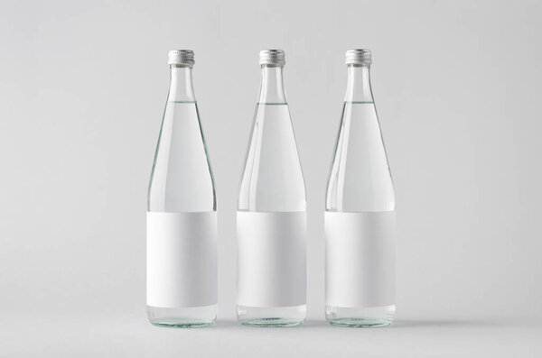 Water Bottle Mock-Up - Three Bottles. Blank Label