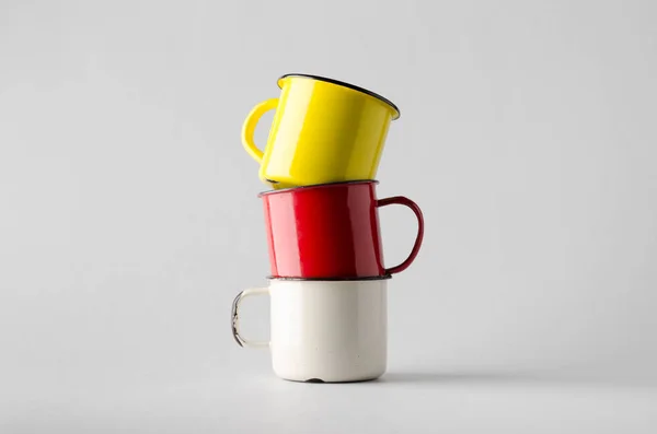 Enamel Mug Mock-Up - Three Mugs