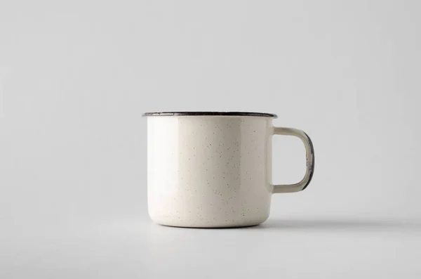 Maquette Tasse Émail Blanc — Photo