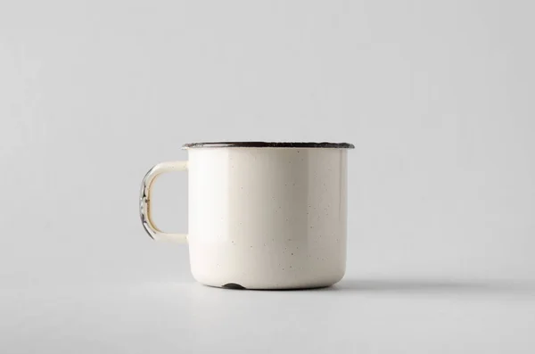 Maquette Tasse Émail Blanc — Photo