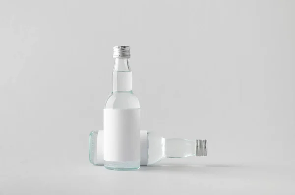 Miniature Spirits Liquor Bottle Mock Two Bottles Dalam Bahasa Inggris — Stok Foto