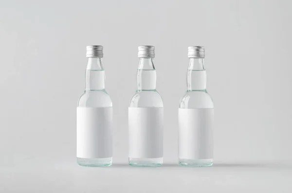 Miniature Spirits Liquor Bottle Mock Three Bottles Dalam Bahasa Inggris — Stok Foto