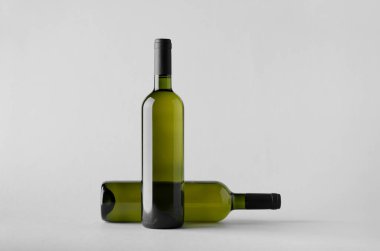 Şarap şişesi Mock-Up-iki şişe