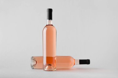 Şarap şişesi Mock-Up-iki şişe