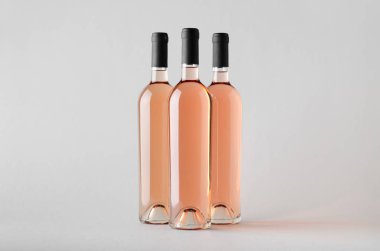Şarap şişesi Mock-Up-üç şişe