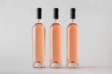 Şarap şişesi Mock-Up-üç şişe