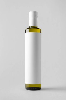 Zeytin / ayçiçeği / susam yağı şişe Mock-Up-boş etiket