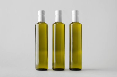 Zeytin / ayçiçeği / susam yağı şişe Mock-Up-üç şişe