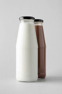 Süt şişesi Mock-Up-iki şişe