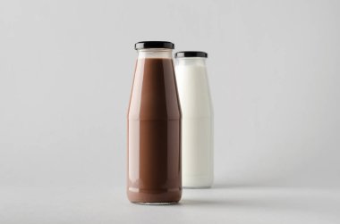 Süt şişesi Mock-Up-iki şişe