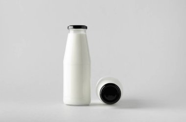 Süt şişesi Mock-Up-iki şişe