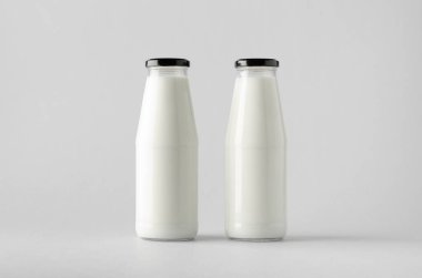 Süt şişesi Mock-Up-iki şişe
