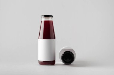 Şişe Mock-Up-iki şişe suyu. Boş etiket