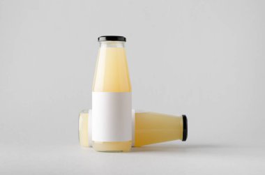 Şişe Mock-Up-iki şişe suyu. Boş etiket