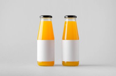 Şişe Mock-Up-iki şişe suyu. Boş etiket