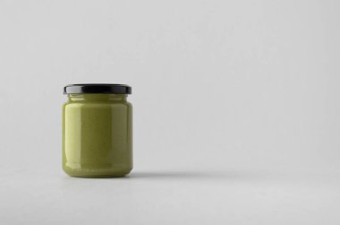 Kabak / kavanoz Mock-Up tereyağı kenevir tohumu