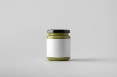 Kabak / kenevir tohumu tereyağı kavanoz Mock-Up-boş etiket