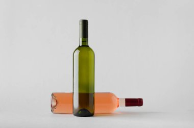 Şarap şişesi Mock-Up-iki şişe
