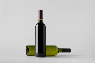 Şarap şişesi Mock-Up-iki şişe