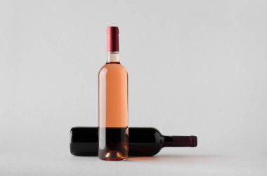 Şarap şişesi Mock-Up-iki şişe